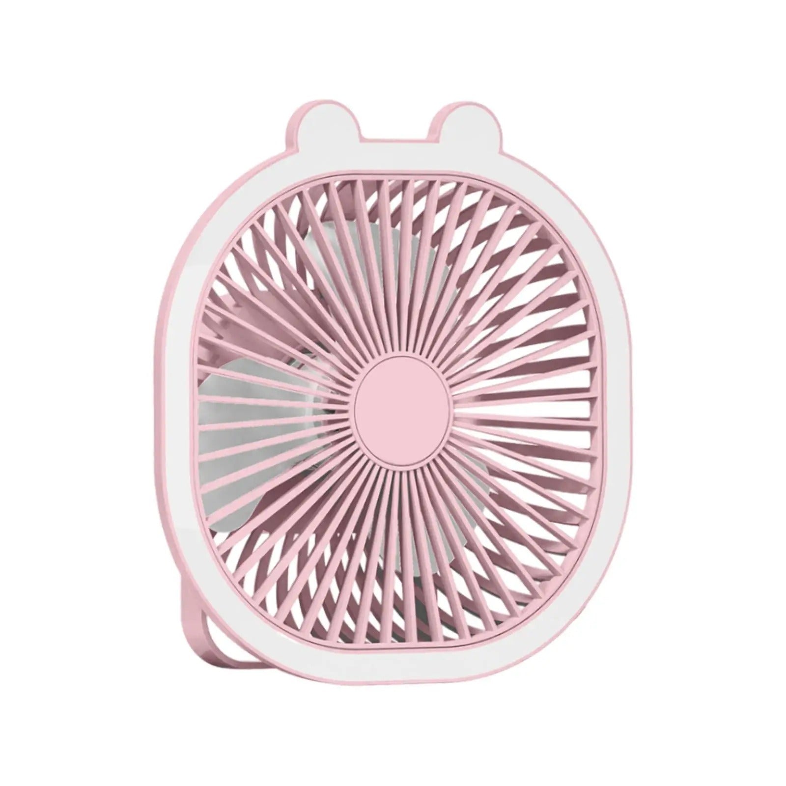 Moonval Portable Desk Fan with LED Light, Rechargeable 2-in-1 Quiet USB Cooling Fan