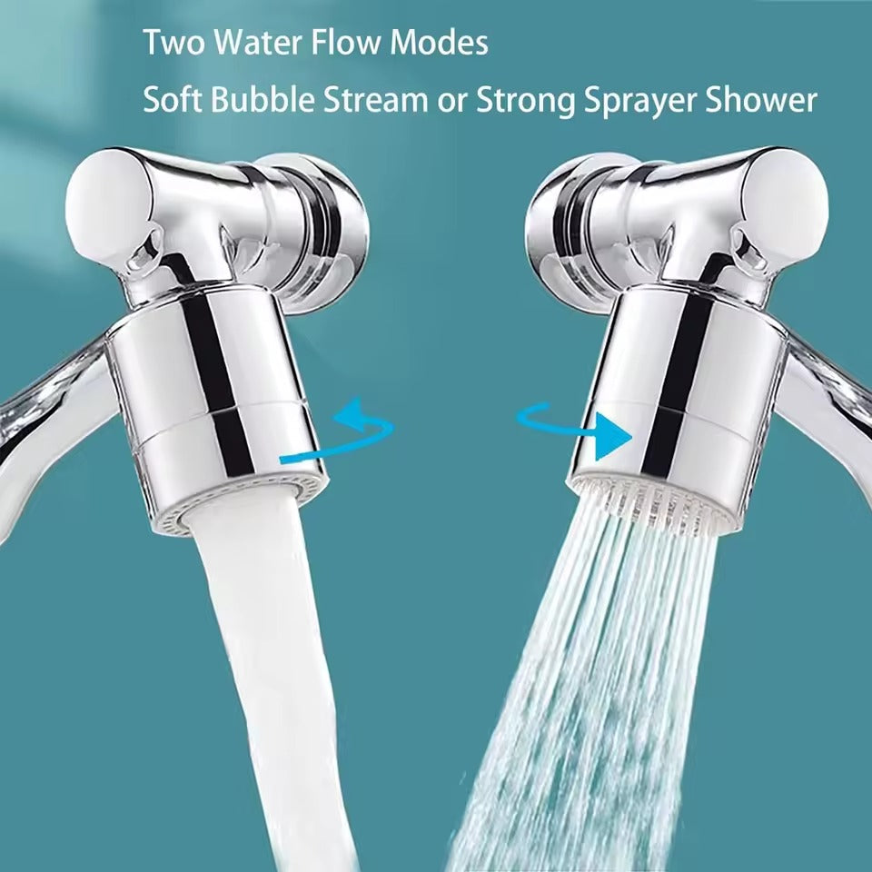 Moonval 1080° Rotating Faucet Extender, 3-Joint Swivel Tap Attachment with Dual Spray Modes