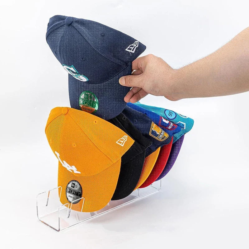 Moonval Acrylic Baseball Cap Organizer, Clear Stackable Hat Storage Display Box