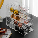 Moonval Acrylic Eyeglass Case, Clear Protective Storage Box for Glasses & Sunglasses