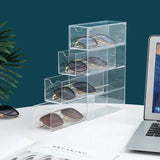 Moonval Acrylic Eyeglass Case, Clear Protective Storage Box for Glasses & Sunglasses