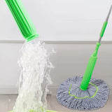 Moonval Self-Squeezing Spin Mop with Microfiber Head, Hands-Free Floor Cleaning System