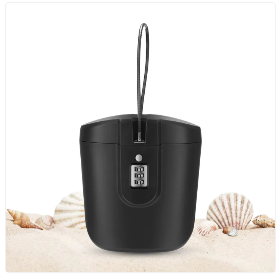 Moonval Portable Beach Safe, Waterproof Lock Box for Phones, Wallets, Keys & Valuables
