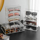 Moonval Acrylic Eyeglass Case, Clear Protective Storage Box for Glasses & Sunglasses