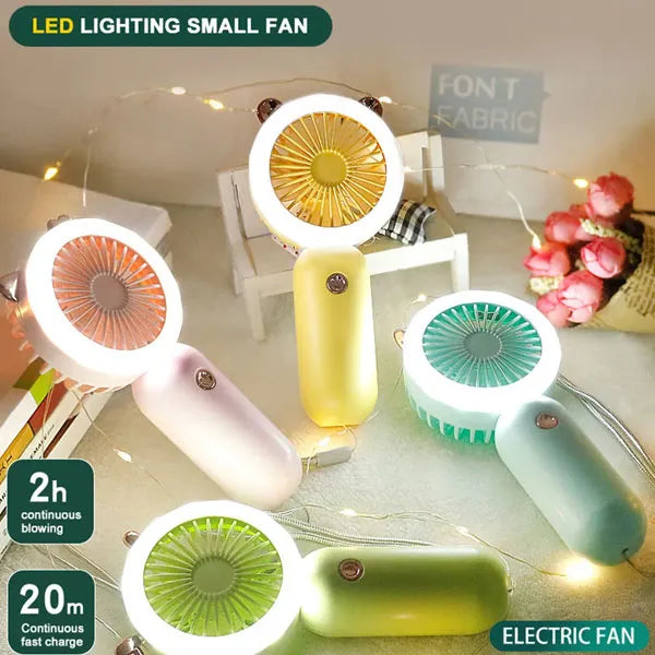Moonval Portable Handheld Fan, USB Rechargeable Mini Personal Cooling Fan with Adjustable Speeds