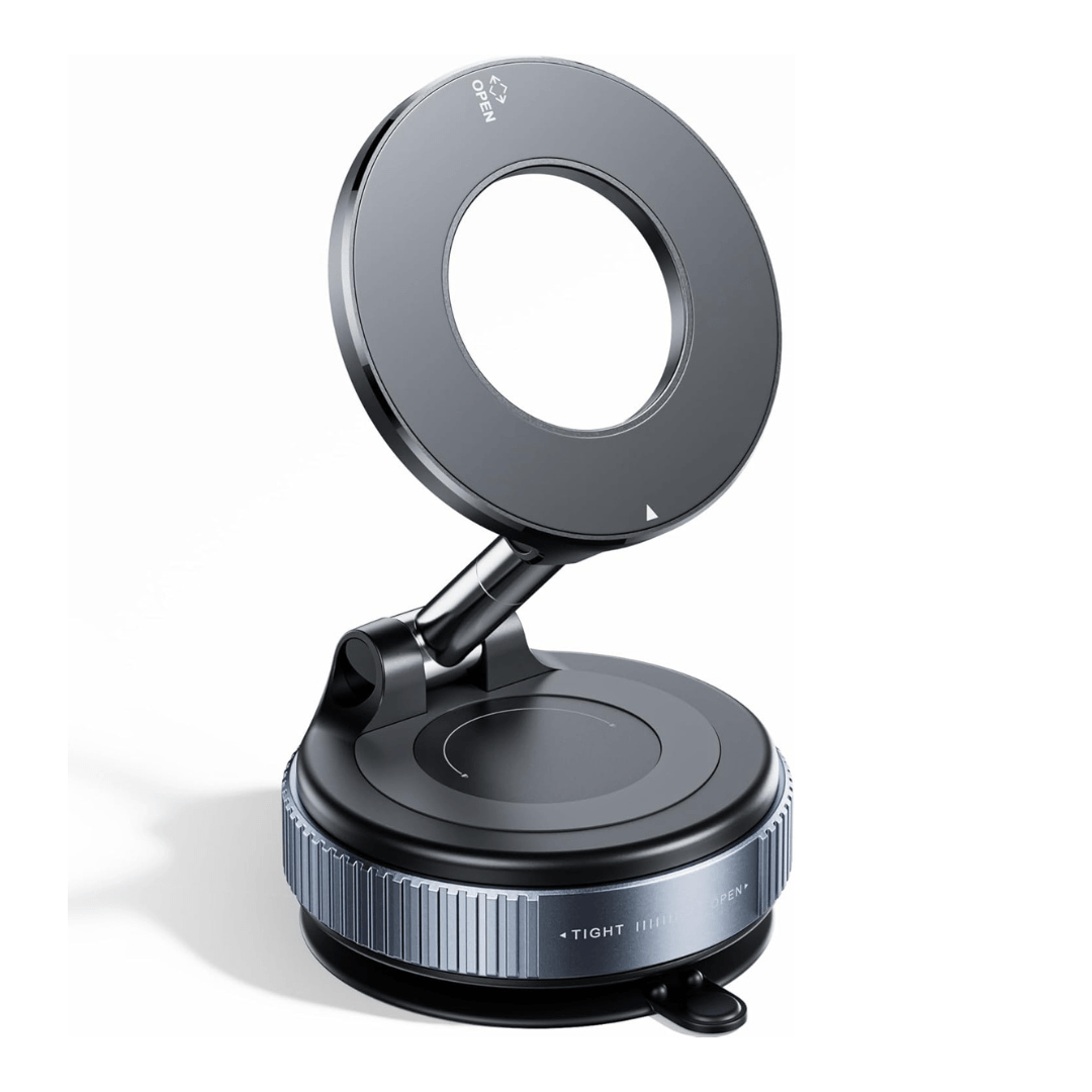 Moonval Vacuum Magnetic Phone Holder, 360° Adjustable Dashboard Car Mount with Suction Base