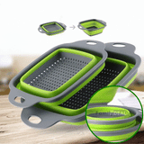 Moonval Foldable Silicone Colander Set of 2, Collapsible Kitchen Strainer with Handles