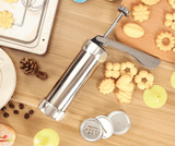 Moonval Stainless Steel Cookie Press Set, Biscuit & Pastry Maker with 20+ Decorating Discs