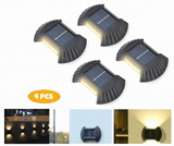 Moonval Solar Wall Lights, 4-Pack Waterproof Up & Down LED Outdoor Fence Lights