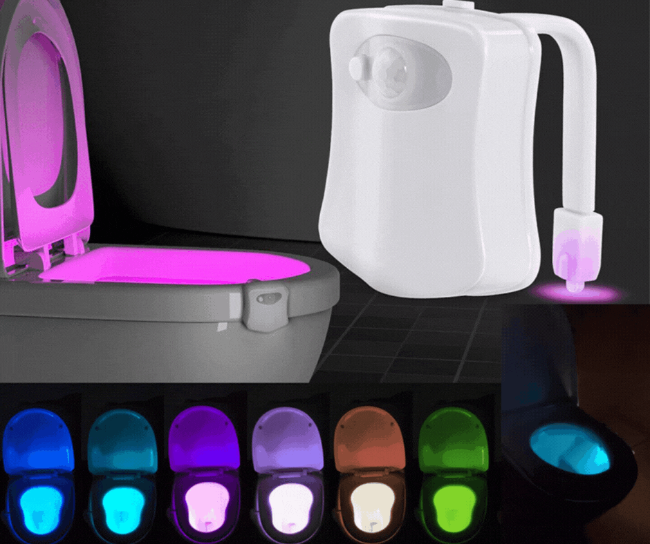 Moonval Motion Sensor Toilet Night Light Set of 2, 16-Color LED Bathroom Light