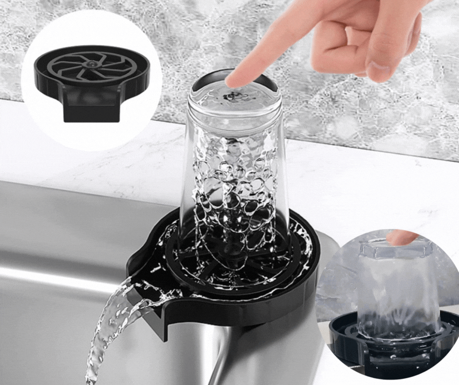 Moonval Glass Rinser, High-Pressure Sink Cup Washer for Bottles, Mugs & Wine Glasses