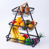 Moonval 3-Tier Fruit Basket Stand, Countertop Metal Fruit & Vegetable Storage Organizer