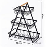 Moonval 3-Tier Fruit Basket Stand, Countertop Metal Fruit & Vegetable Storage Organizer