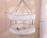 Moonval 2-Tier Hanging Mesh Drying Rack, Foldable Sweater Drying Net for Delicates