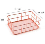 Moonval Rose Gold Metal Storage Basket, Desktop Vanity Organizer Tray for Home & Office