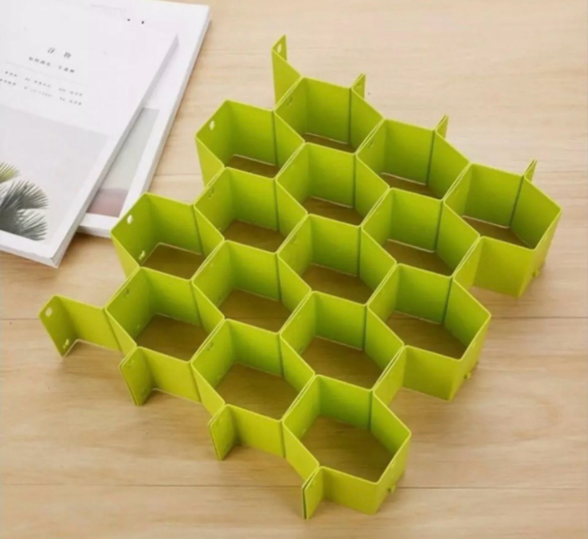 Moonval Adjustable Honeycomb Drawer Organizer, Expandable DIY Storage Divider for Drawers