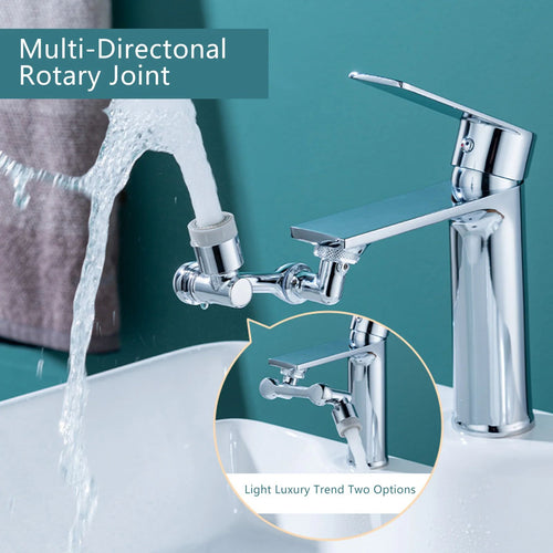 Moonval 1080° Rotating Faucet Extender, 3-Joint Swivel Tap Attachment with Dual Spray Modes