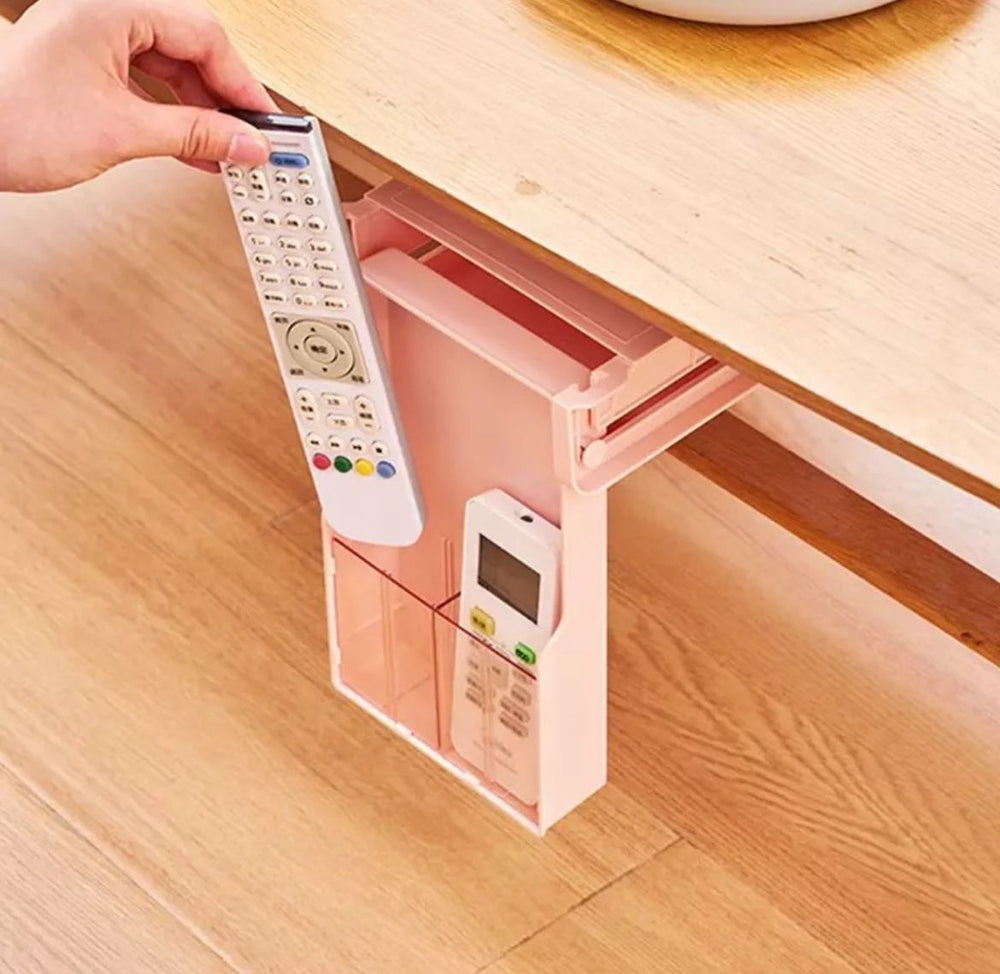 Moonval Under Desk Storage Drawer, Self-Adhesive Hidden Organizer for Office & Home Desk