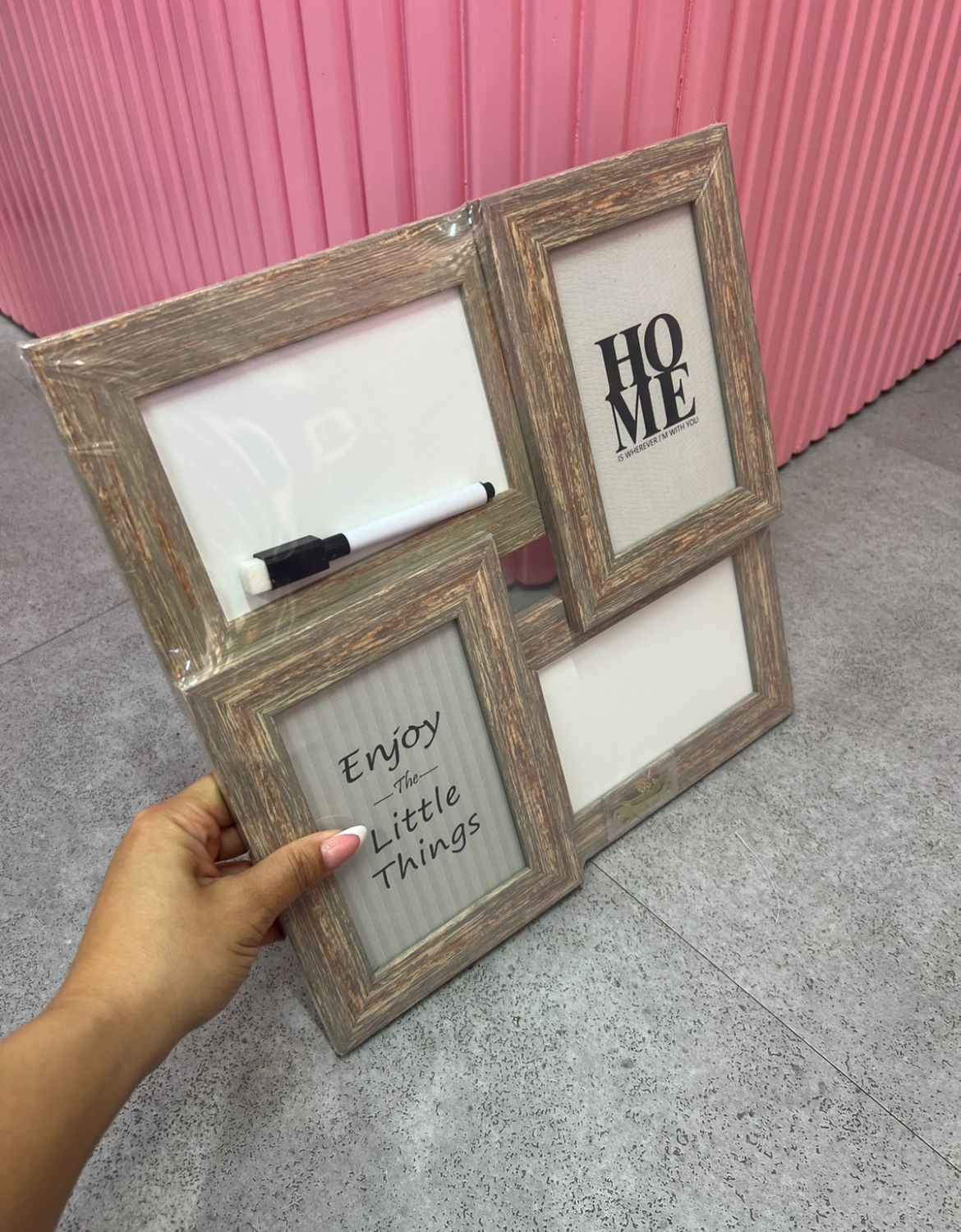 Moonval Collage Photo Frame with Dry Erase Board, 4-Photo Display & Reusable Marker