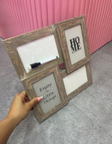 Moonval Collage Photo Frame with Dry Erase Board, 4-Photo Display & Reusable Marker