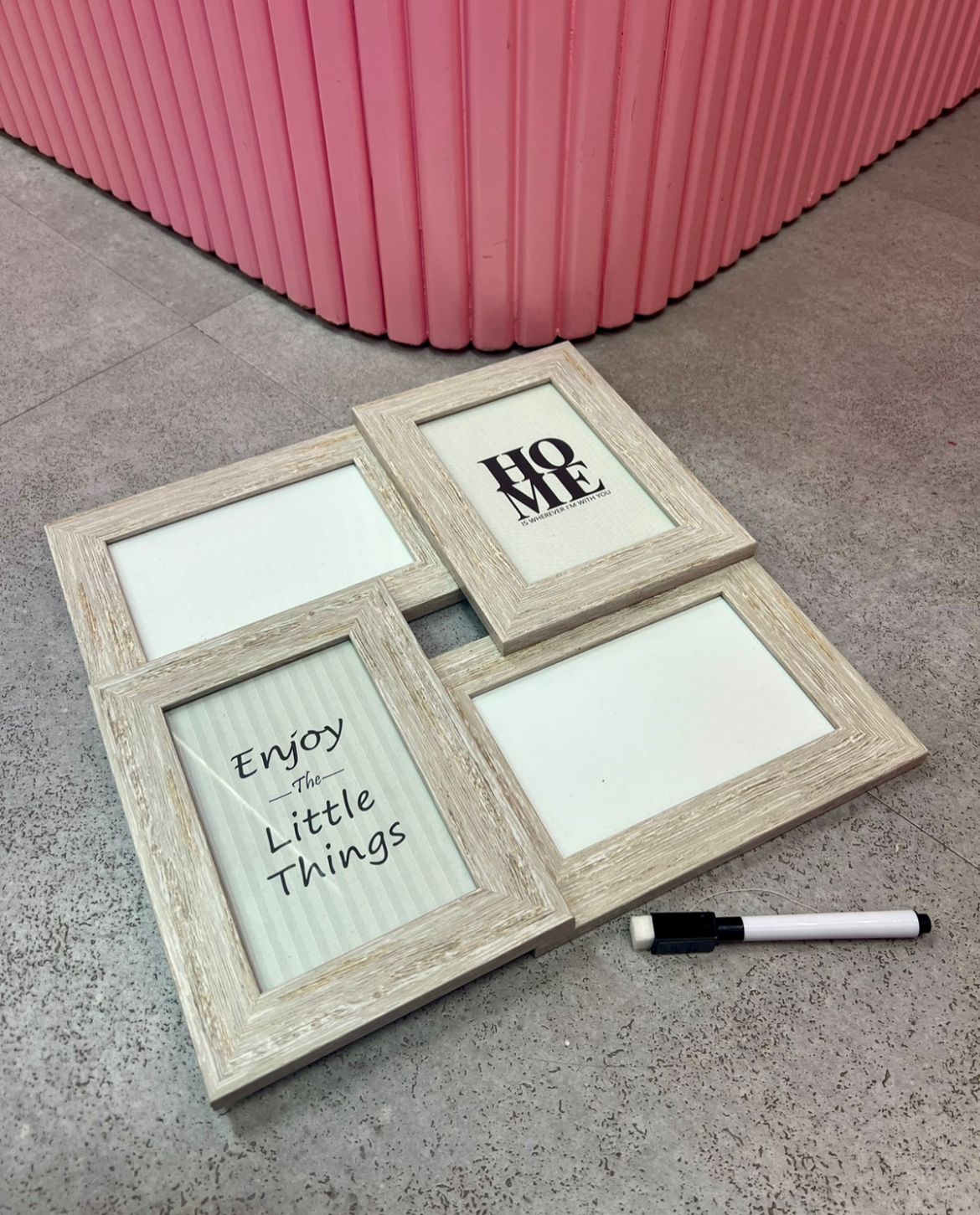 Moonval Collage Photo Frame with Dry Erase Board, 4-Photo Display & Reusable Marker