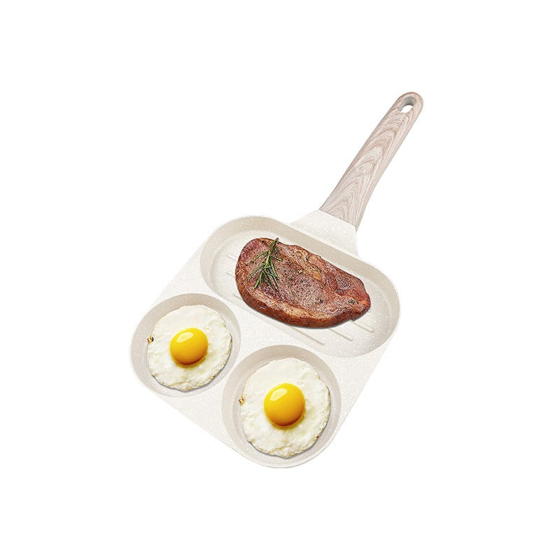 Moonval 3-in-1 Nonstick Frying Pan, Multi-Section Skillet for Eggs, Pancakes & Breakfast Cooking