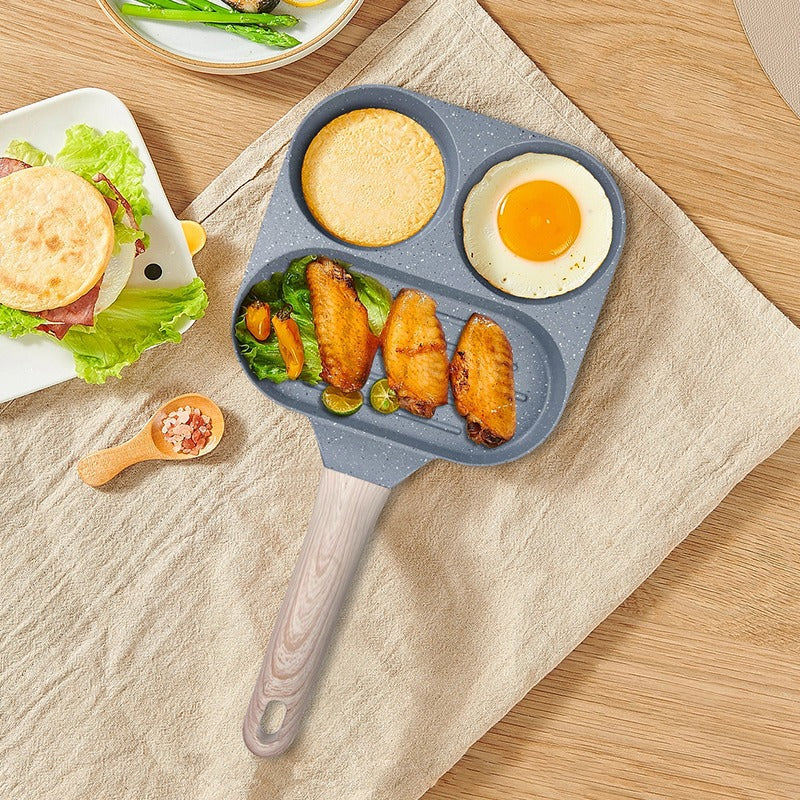 Moonval 3-in-1 Nonstick Frying Pan, Multi-Section Skillet for Eggs, Pancakes & Breakfast Cooking