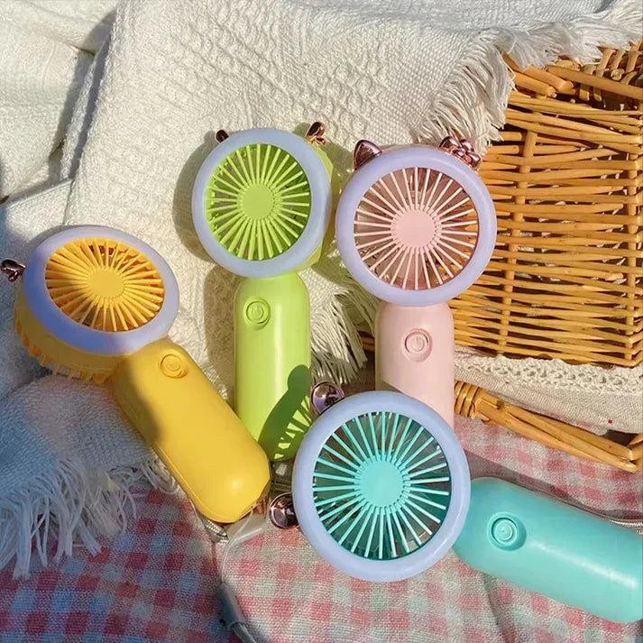 Moonval Portable Handheld Fan, USB Rechargeable Mini Personal Cooling Fan with Adjustable Speeds
