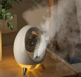 Moonval Mini Portable Humidifying Fan, USB Rechargeable Personal Cooling Fan with Cool Mist (Oval)