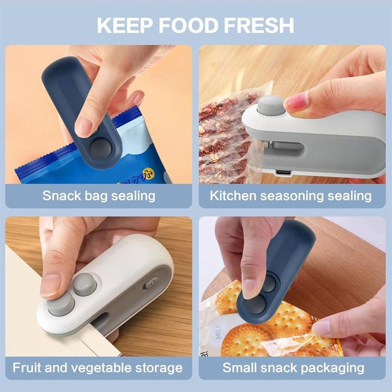 Moonval 2-in-1 Mini Bag Heat Sealer & Cutter, Rechargeable Food Storage Bag Sealing Tool