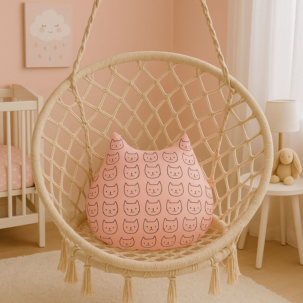 Moonval Cat-Shaped Throw Pillow, Soft Plush Decorative Cushion for Sofa, Bed & Chair