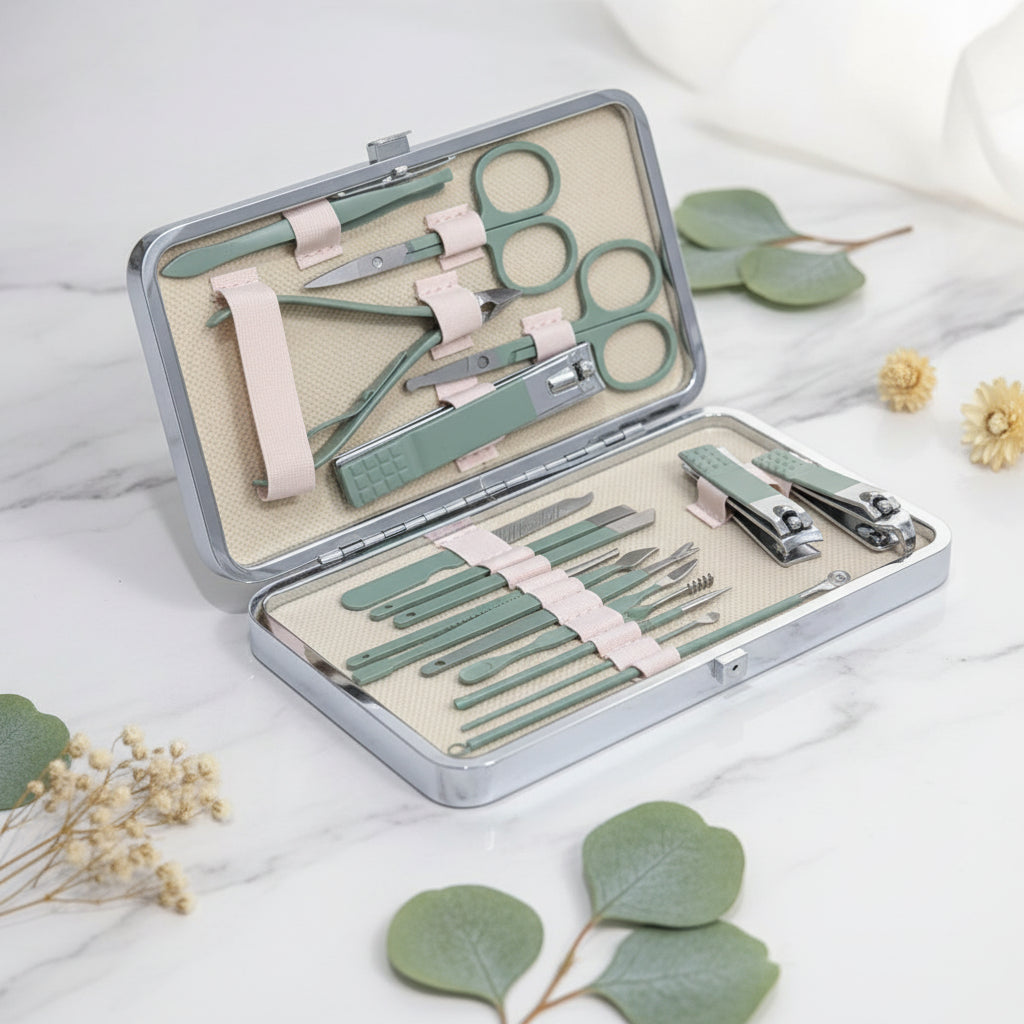 Moonval 23-Piece Manicure Set, Stainless Steel Nail Clippers & Grooming Kit with Travel Case
