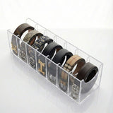 Moonval Premium Acrylic Belt Organizer, Clear Closet Storage Rack for Belts, Ties & Accessories