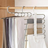 Moonval Foldable Clothes Hanger, 5-in-1 Multi-Layer Steel Space-Saving Wardrobe Organizer