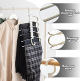 Moonval Foldable Clothes Hanger, 5-in-1 Multi-Layer Steel Space-Saving Wardrobe Organizer