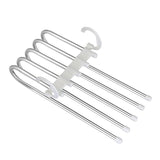 Moonval Foldable Clothes Hanger, 5-in-1 Multi-Layer Steel Space-Saving Wardrobe Organizer