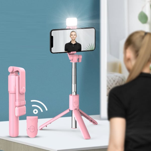 Moonval Bluetooth Selfie Stick Tripod with LED Fill Light and Wireless Remote