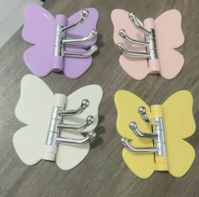 Moonval Butterfly Wall Hanger, Rotating Hooks for Keys, Towels, Clothes and Bags