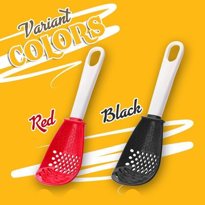 Moonval Multifunction Cooking Spoon, Heat-Resistant Strainer, Masher & Grater Utensil