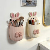 Moonval Rabbit Wall Organizer, Adhesive Storage Rack for Bathroom, Desk & Daily Essentials