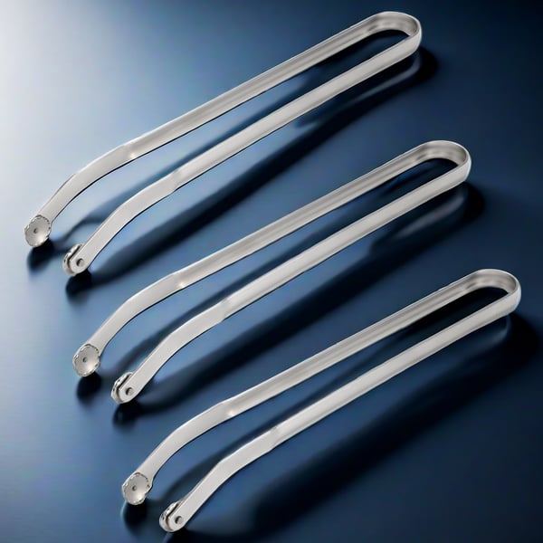 Moonval BBQ Sausage Tongs, Stainless Steel Grill Tongs with Non-Slip Grip