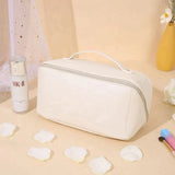 Moonval Makeup Travel Bag, Portable Cosmetic Organizer with Spacious Compartments & Carry Handle