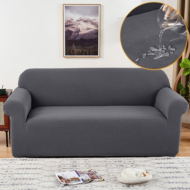 Moonval Waterproof Stretch Sofa Cover, Universal Textured Couch Protector, Cotton Blend