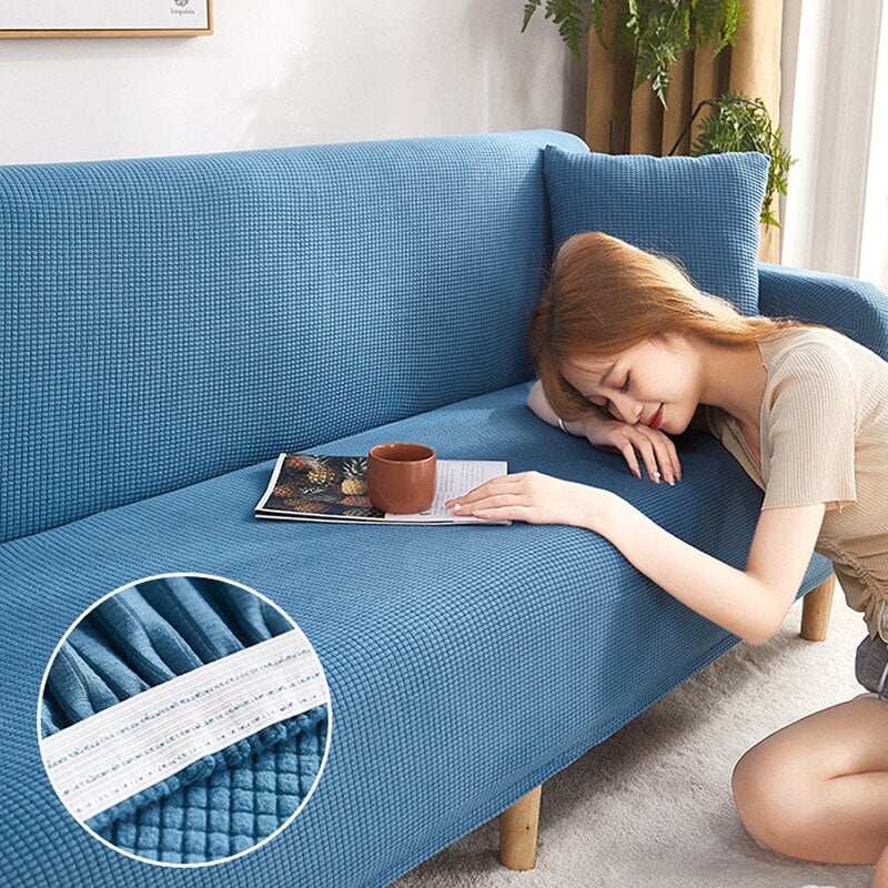 Moonval Waterproof Stretch Sofa Cover, Universal Textured Couch Protector, Cotton Blend
