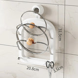 Moonval Pot Lid Holder, Wall-Mounted Kitchen Organizer with Hooks for Lids, Utensils & Towels