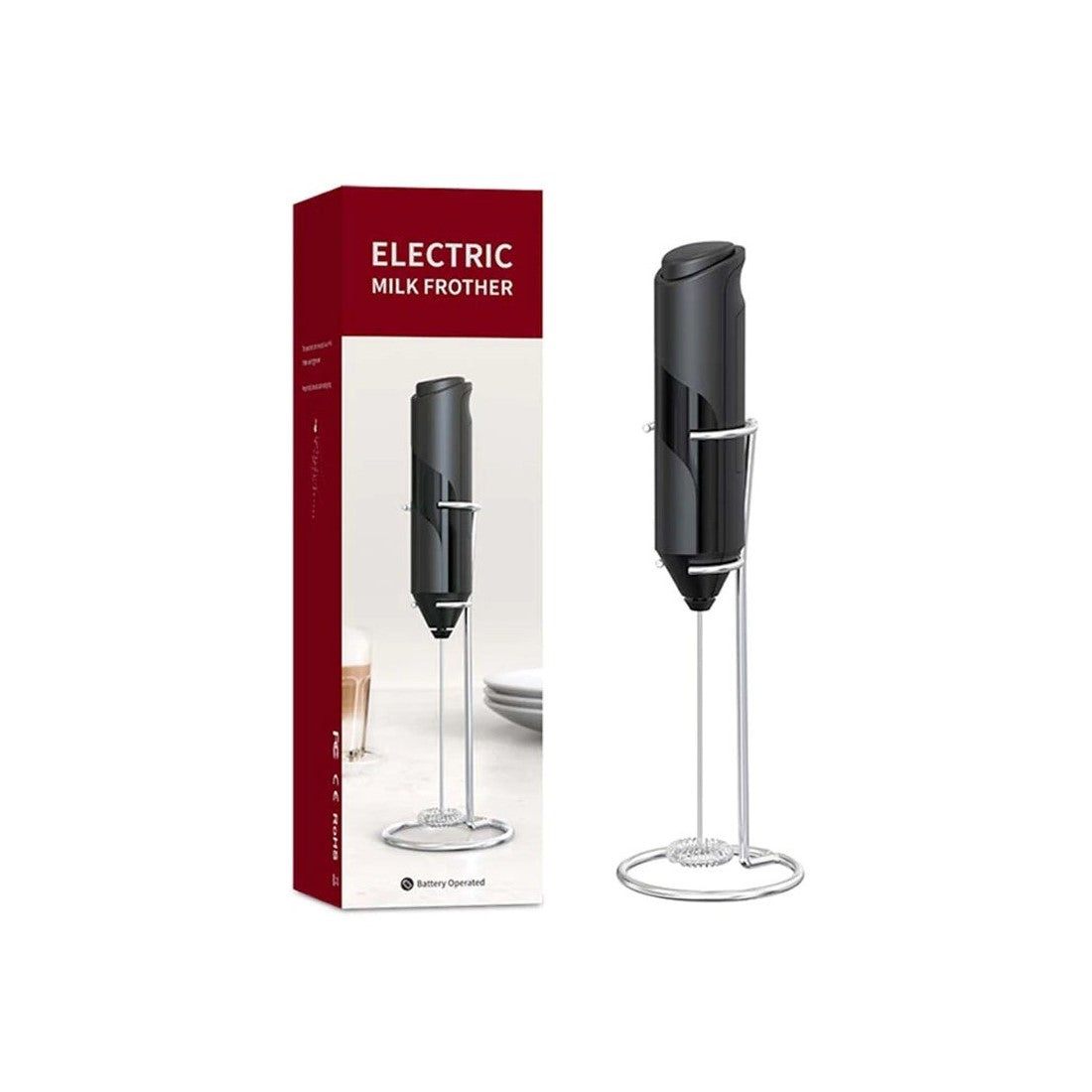 Moonval Electric Milk Frother, Handheld USB Coffee Foam Maker with Stainless Steel Whisk