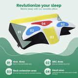 Moonval Memory Foam Neck Pillow, Ergonomic Contour Bed Pillow for Side & Back Sleepers