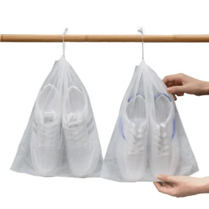 Moonval Reusable Shoe Storage Bags, Drawstring Dustproof Travel Organizer for Shoes