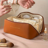 Moonval Makeup Travel Bag, Portable Cosmetic Organizer with Spacious Compartments & Carry Handle