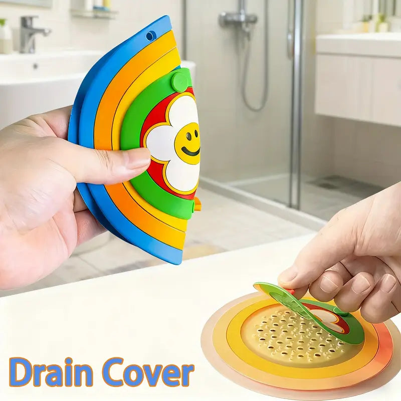 Moonval 2-in-1 Silicone Drain Cover, Hair Catcher and Stopper for Sink, Shower and Tub